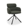 Gallery Collection Hudson - 360° Self Returning Swivel Chair in a Green Boucle Fabric with Black Legs (Single)