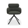Gallery Collection Hudson - 360° Self Returning Swivel Chair in a Green Boucle Fabric with Black Legs (Single)