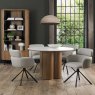 Gallery Collection Hudson - 360° Self Returning Swivel Chair in a Light Grey Faux Leather with Black Legs (Single)