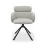 Gallery Collection Hudson - 360° Self Returning Swivel Chair in a Light Grey Faux Leather with Black Legs (Single)