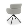 Gallery Collection Hudson - 360° Self Returning Swivel Chair in a Light Grey Faux Leather with Black Legs (Single)