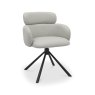 Gallery Collection Hudson - 360° Self Returning Swivel Chair in a Light Grey Faux Leather with Black Legs (Single)