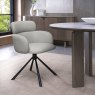 Gallery Collection Hudson - 360° Self Returning Swivel Chair in a Light Grey Faux Leather with Black Legs (Single)