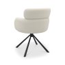 Gallery Collection Hudson - 360° Self Returning Swivel Chair in a Ivory Faux Leather with Black Legs (Single)