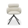 Gallery Collection Hudson - 360° Self Returning Swivel Chair in a Ivory Faux Leather with Black Legs (Single)