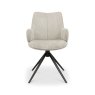 Gallery Collection Rowan - 360° Self Returning Swivel Chair in a Beige Fabric with Black Legs (Single)