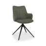 Gallery Collection Rowan - 360° Self Returning Swivel Chair in a Green Fabric with Black Legs (Single)