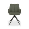 Gallery Collection Rowan - 360° Self Returning Swivel Chair in a Green Fabric with Black Legs (Single)