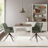 Gallery Collection Rowan - 360° Self Returning Swivel Chair in a Green Fabric with Black Legs (Single)