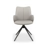 Gallery Collection Rowan - 360° Self Returning Swivel Chair in a Light Grey Faux Leather with Black Legs (Single)