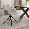 Gallery Collection Rowan - 360° Self Returning Swivel Chair in a Light Grey Faux Leather with Black Legs (Single)