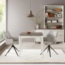 Gallery Collection Rowan - 360° Self Returning Swivel Chair in a Light Grey Faux Leather with Black Legs (Single)