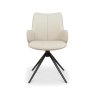 Gallery Collection Rowan - 360° Self Returning Swivel Chair in a Ivory Faux Leather with Black Legs (Single)