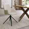 Gallery Collection Rowan - 360° Self Returning Swivel Chair in a Ivory Faux Leather with Black Legs (Single)