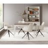 Gallery Collection Rowan - 360° Self Returning Swivel Chair in a Ivory Faux Leather with Black Legs (Single)