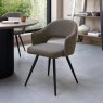 Gallery Collection Sterling - Brown Boucle Fabric Chair with Black Legs (Pair)