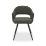 Gallery Collection Sterling - Green Boucle Fabric Chair with Black Legs (Pair)