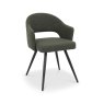 Gallery Collection Sterling - Green Boucle Fabric Chair with Black Legs (Pair)
