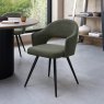 Gallery Collection Sterling - Green Boucle Fabric Chair with Black Legs (Pair)