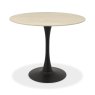 Gallery Collection Mason Beige Sintered Stone Circular Bistro Table with Black Base