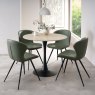 Gallery Collection Mason Beige Sintered Stone Circular Bistro Table with Black Base