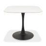 Gallery Collection Carter White Sintered Stone Square Bistro Table with Black Base