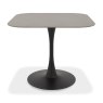 Gallery Collection Carter Grey Sintered Stone Square Bistro Table with Black Base