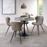 Gallery Collection Carter Grey Sintered Stone Square Bistro Table with Black Base