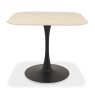 Gallery Collection Carter Beige Sintered Stone Square Bistro Table with Black Base