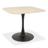 Gallery Collection Carter Beige Sintered Stone Square Bistro Table with Black Base