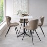 Gallery Collection Baxter White Sintered Stone Square Bistro Table with Black  Base