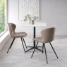 Gallery Collection Baxter White Sintered Stone Square Bistro Table with Black  Base