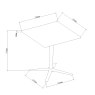 Gallery Collection Baxter Grey Sintered Stone Square Bistro Table with Black Base