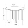 Gallery Collection Carmen Gloss Grey Sintered Stone 4 Seater Dining Table with Black Oak Veneer Legs