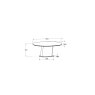 Gallery Collection Marlow - Marble Effect Acid Cured Glass Top 6 Seater Dining Table with Ash Veneer Pedestal