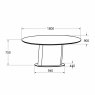 Gallery Collection Marlow - Marble Effect Acid Cured Glass Top 6 Seater Dining Table with Ash Veneer Pedestal