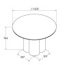 Gallery Collection Warren Matt White Sintered Stone 4 Seater Table with Black Oak Veneer Pedestal