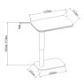 Gallery Collection Riley While Sintered Stone Gas Lift Adjustable Sofa Table