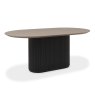 Gallery Collection Jorge Grey Oak Oval Dining Table with a Black Pedestal