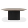 Gallery Collection Jorge Grey Oak Oval Dining Table with a Black Pedestal