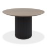 Gallery Collection Jorge Grey Oak Round Dining Table with a Black Pedestal