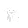 Signature Collection Alora Blue Grey Stool - Infinity Pearl Velvet Fabric