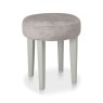 Alora Blue Grey Stool - Infinity Pearl Velvet Fabric