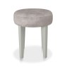 Signature Collection Alora Blue Grey Stool - Infinity Pearl Velvet Fabric