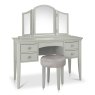 Signature Collection Alora Blue Grey Stool - Infinity Pearl Velvet Fabric