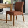 Delta Rustic Oak Upholstered Chair - Auburn Fabric (Pair)