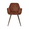 Gallery Collection Zoran Rust Chenille Fabric Dining Chair with Bronze Legs (Pair)