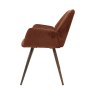 Gallery Collection Zoran Rust Chenille Fabric Dining Chair with Bronze Legs (Pair)