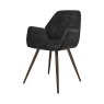 Gallery Collection Zoran Dark Grey Chenille Fabric Dining Chair with Bronze Legs (Pair)