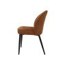 Gallery Collection Cleo - Rust Chenille Fabric Dining Chair with Black Legs (Pair)